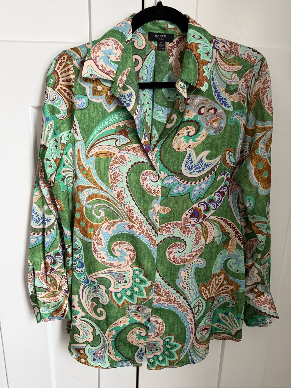 Haver Green Paisley Button-Up Shirt size S. Like new!